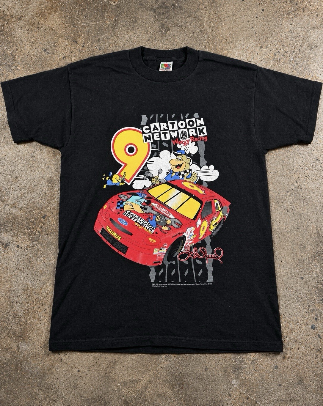 Vintage 1998 Cartoon Network Wacky Racing NASCAR Shirt L Lake Speed #9