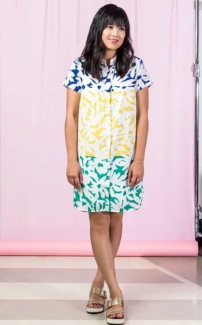 Anthropologie Whit Two Blocked Blooms Shirtdress Multicolor Floral Medium