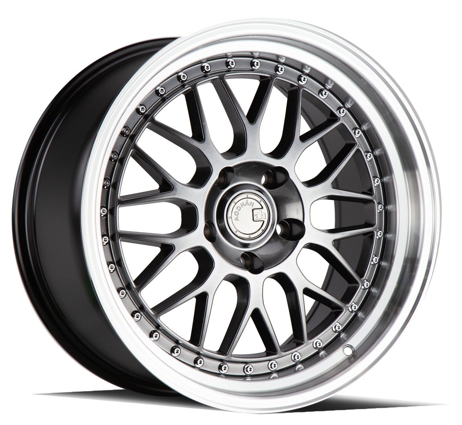 Aodhan AH02 18x9.5 5x120 +35 Hyper Black w/ Machined Lip Wheel Rim Fits LS500
