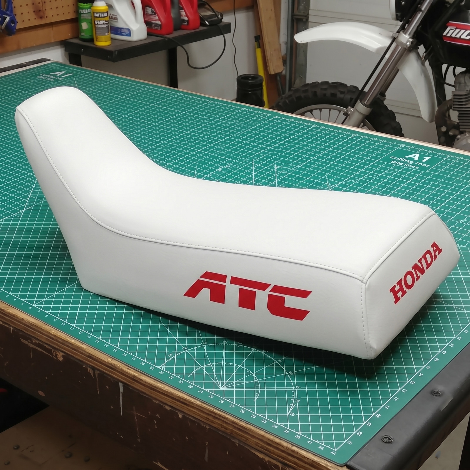 Honda ATC 350X Seat Cover For 1985 To 1986 Models White Vinyl Seat Cover