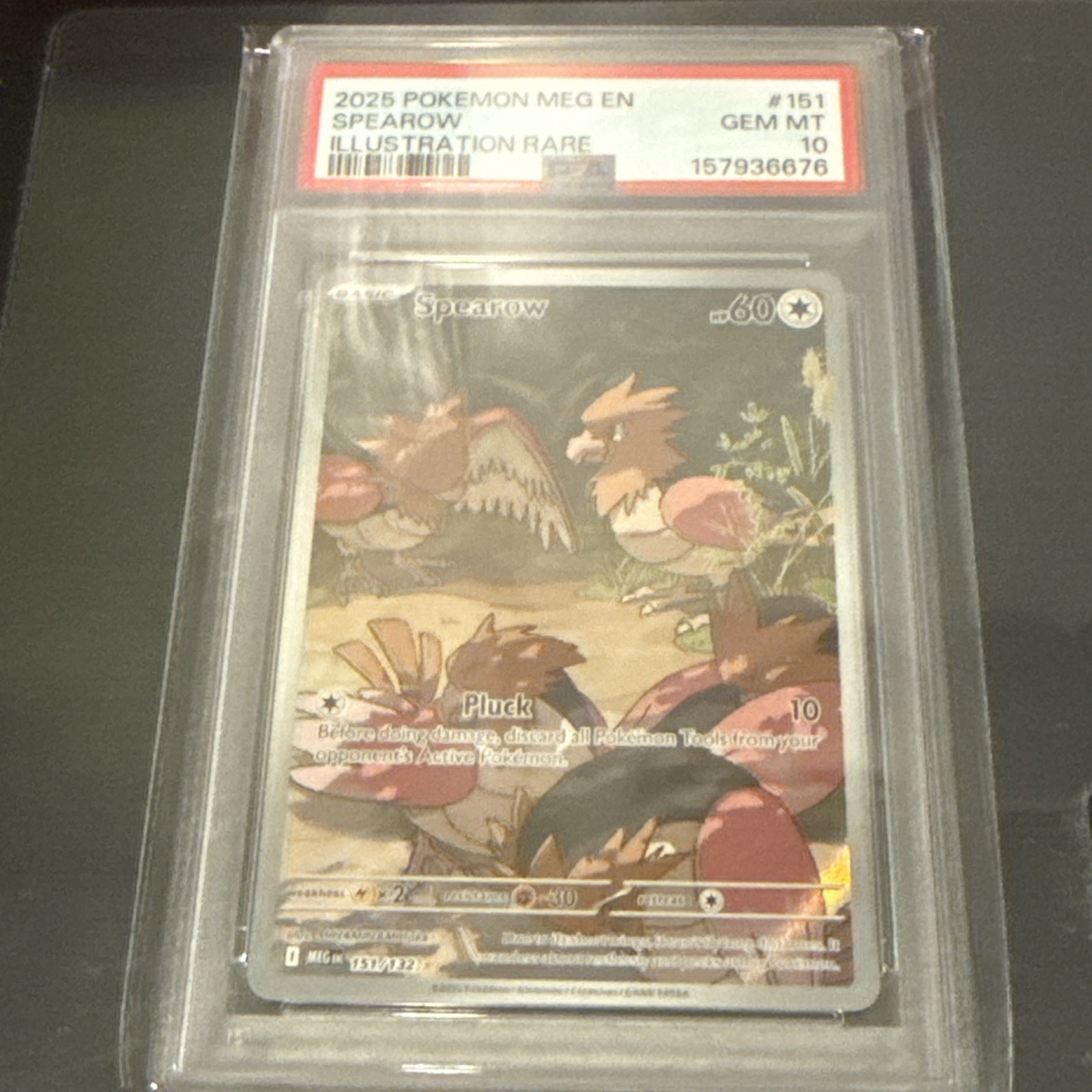Pokemon 2025 Spearow IR 151/132 Me01: Mega Evolution Holo PSA 10 High Cert