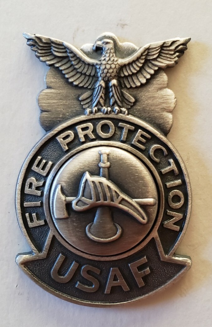 Vintage USAF 1984 Fire Protection Firefighter Badge Mini ~ NOS