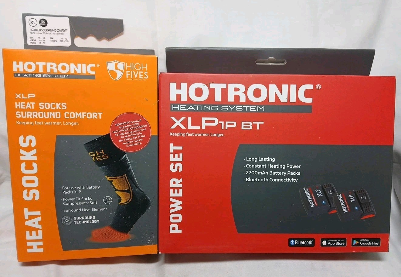 New Hotronic XLP 2P Heated Ski and Snowboard Socks Size Extra Large