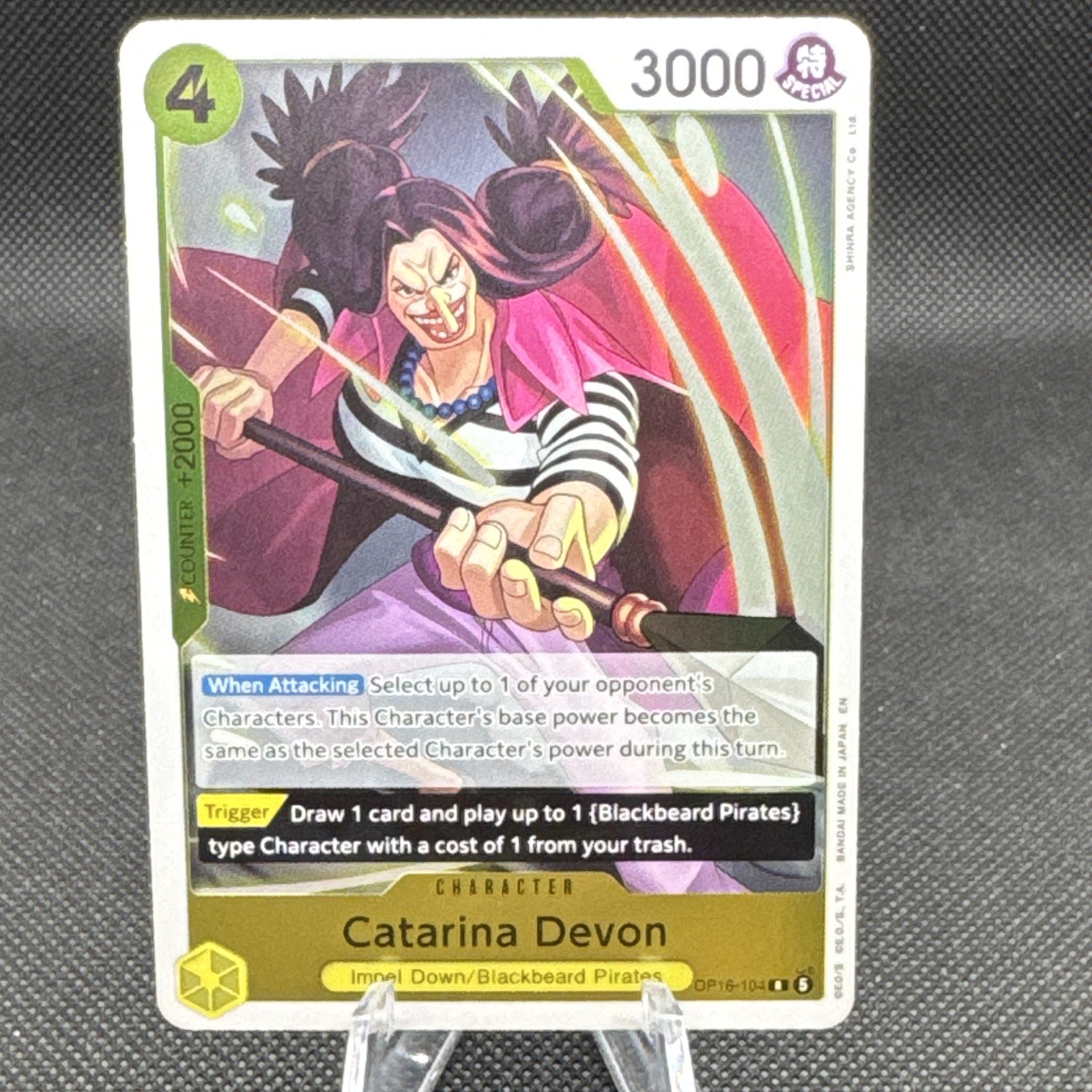 Bandai Catarina Devon Character R Alt Art OP05-104 OP-05 EN 3000 4 Cost Bandai Catarina Devon Character R Alt Art OP05-104 OP-05 EN 3000 4 Cost
