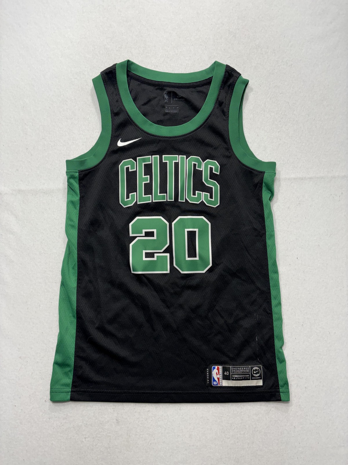 Boston Celtics Jersey Mens 40 Black NBA Nike Gordon Hayward 20 Swingman 506036