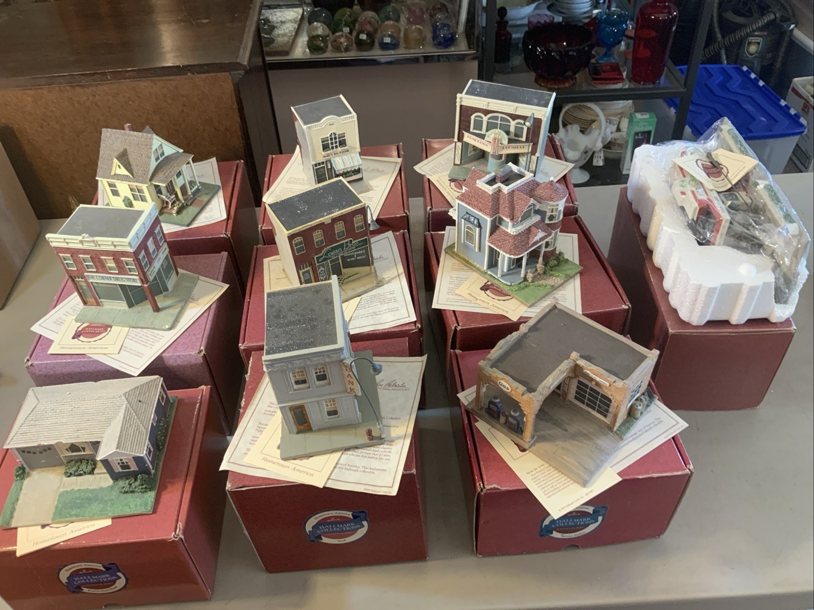 Lot Set Of Hallmark vintage Hometown America village buildings Don Palmiter Lot Set Of Hallmark vintage Hometown America village buildings Don Palmiter