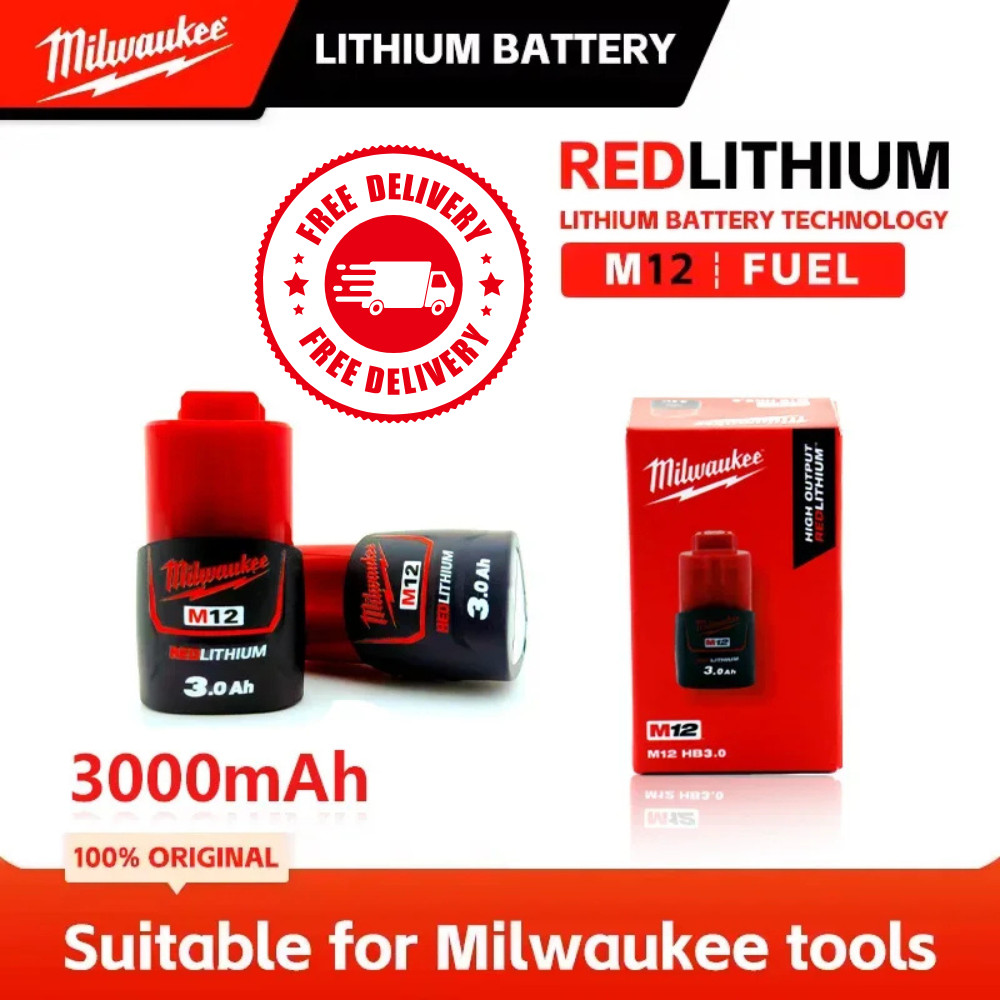 Milwaukee M12 12V 3.0Ah Lithium Battery M12HB3 RedLithium New