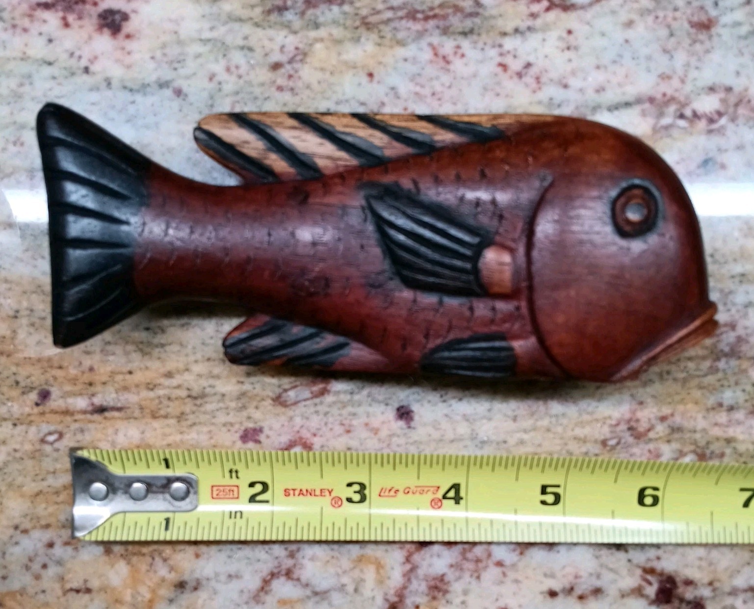 Vintage Hand Carved Wooden Fish Figurine Small Tropical Nautical Standing Decor Vintage Hand Carved Wooden Fish Figurine Small Tropical Nautical Standing Decor
