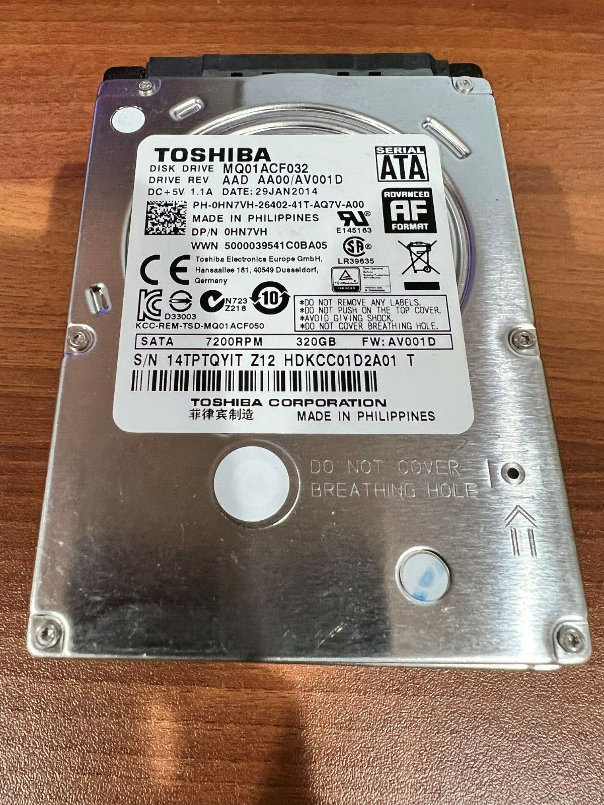 Lot of 10 TOSHIBA 320GB SATA 7200rpm 2.5\
