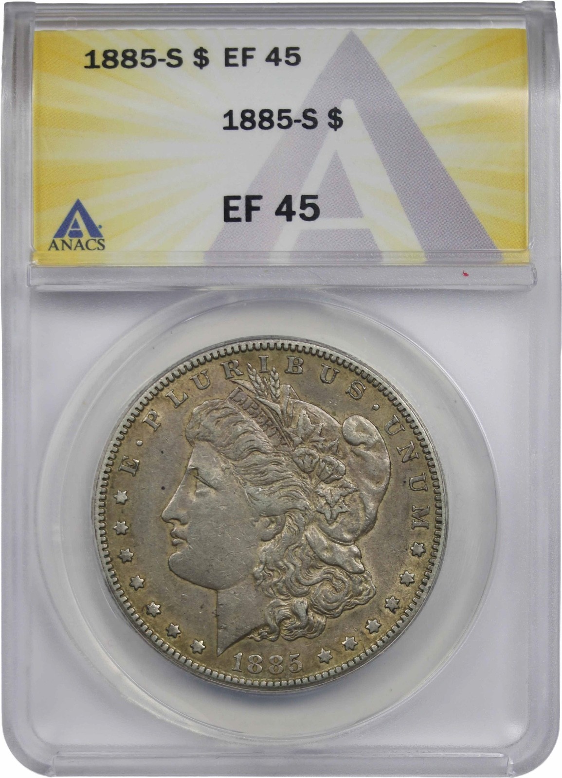 1885-S $1 ANACS EF XF 45 Morgan Silver Dollar 1885-S $1 ANACS EF XF 45 Morgan Silver Dollar
