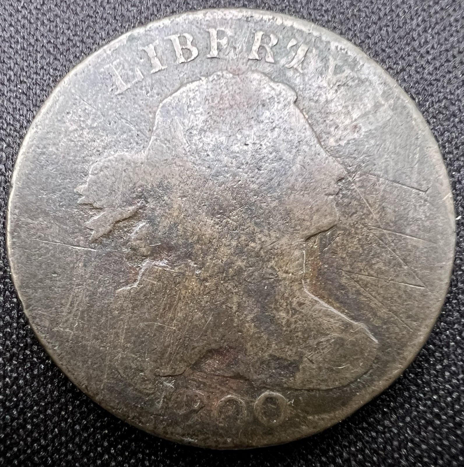 1800/1798 Over 1798 S-190 Draped Bust Large Cent, Crisp Overdate, VF+ US 1c Coin