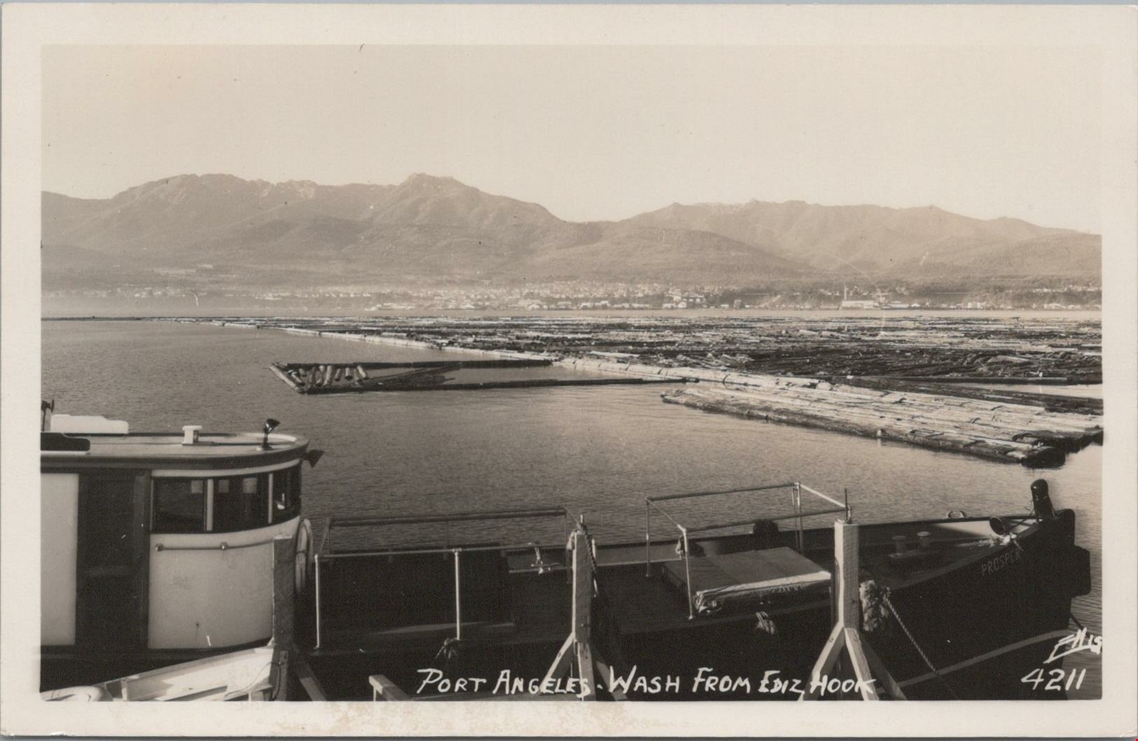 RPPC Postcard Port Angeles Washington From Ediz Hook WA Ellis RPPC Postcard Port Angeles Washington From Ediz Hook WA Ellis