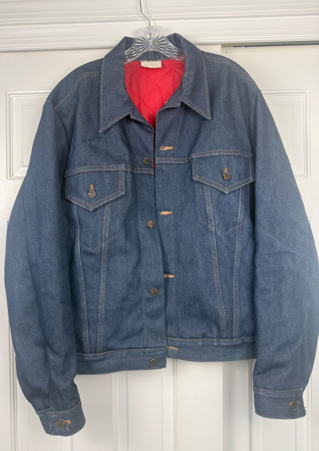 VTG 70\'S Mens JC Penney Super Denim Quilt Lined Jean Jacket Size 46 Biker Iconic VTG 70\'S Mens JC Penney Super Denim Quilt Lined Jean Jacket Size 46 Biker Iconic