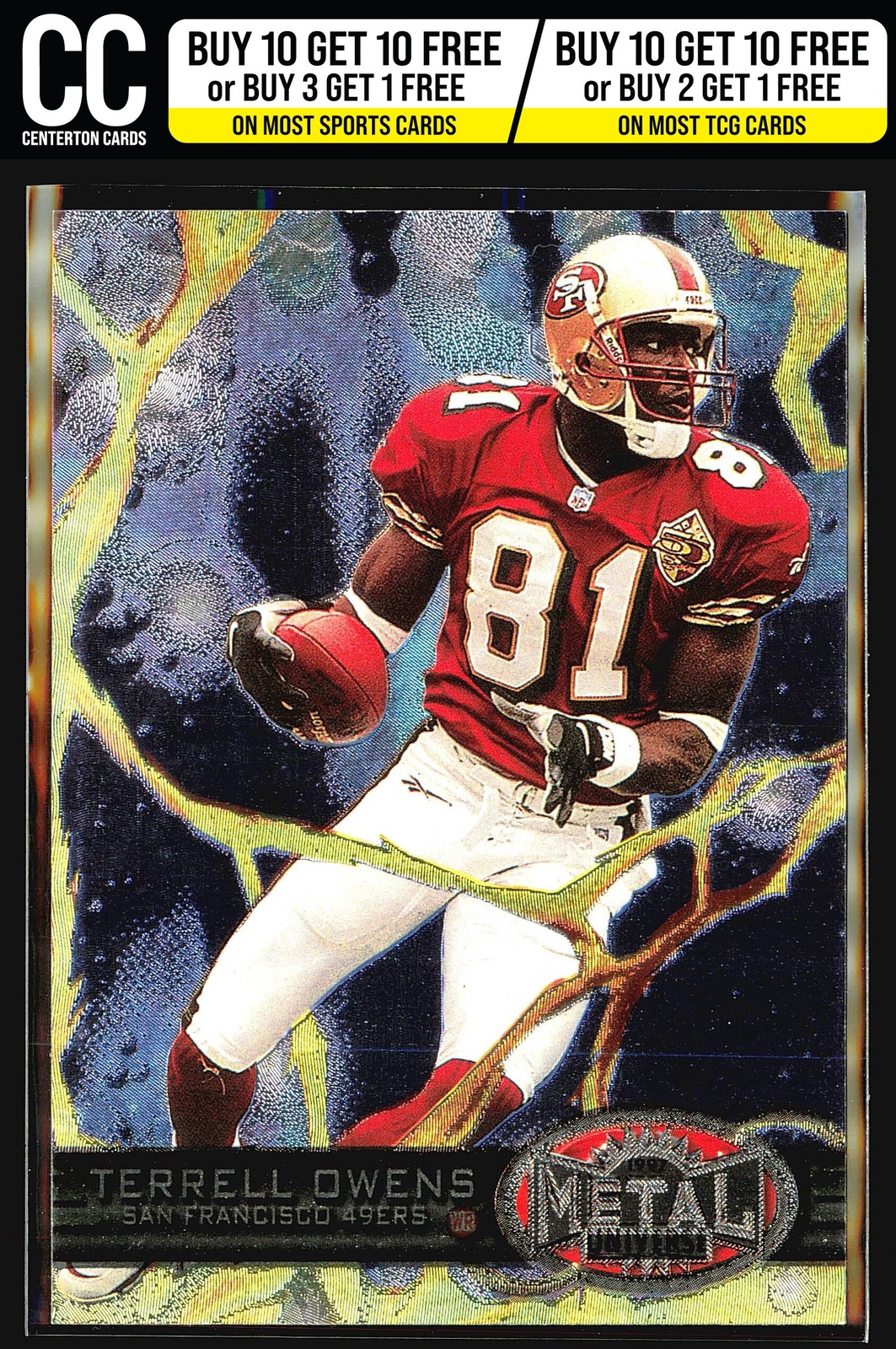 Terrell Owens 1997 Metal Universe #22 San Francisco 49ers