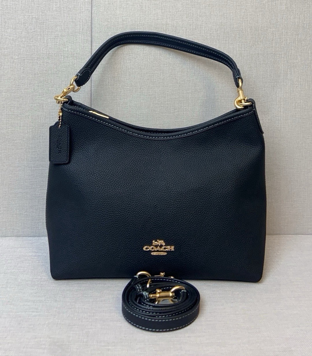 COACH CR148 Laurel Shoulder Bag Soft Pebble Leather Black Outlet New COACH CR148 Laurel Shoulder Bag Soft Pebble Leather Black Outlet New