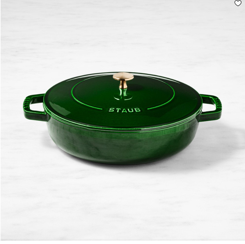 Staub x Smitten Kitchen Enameled Cast Iron Braiser 4 Qt Dutch Oven Cookware