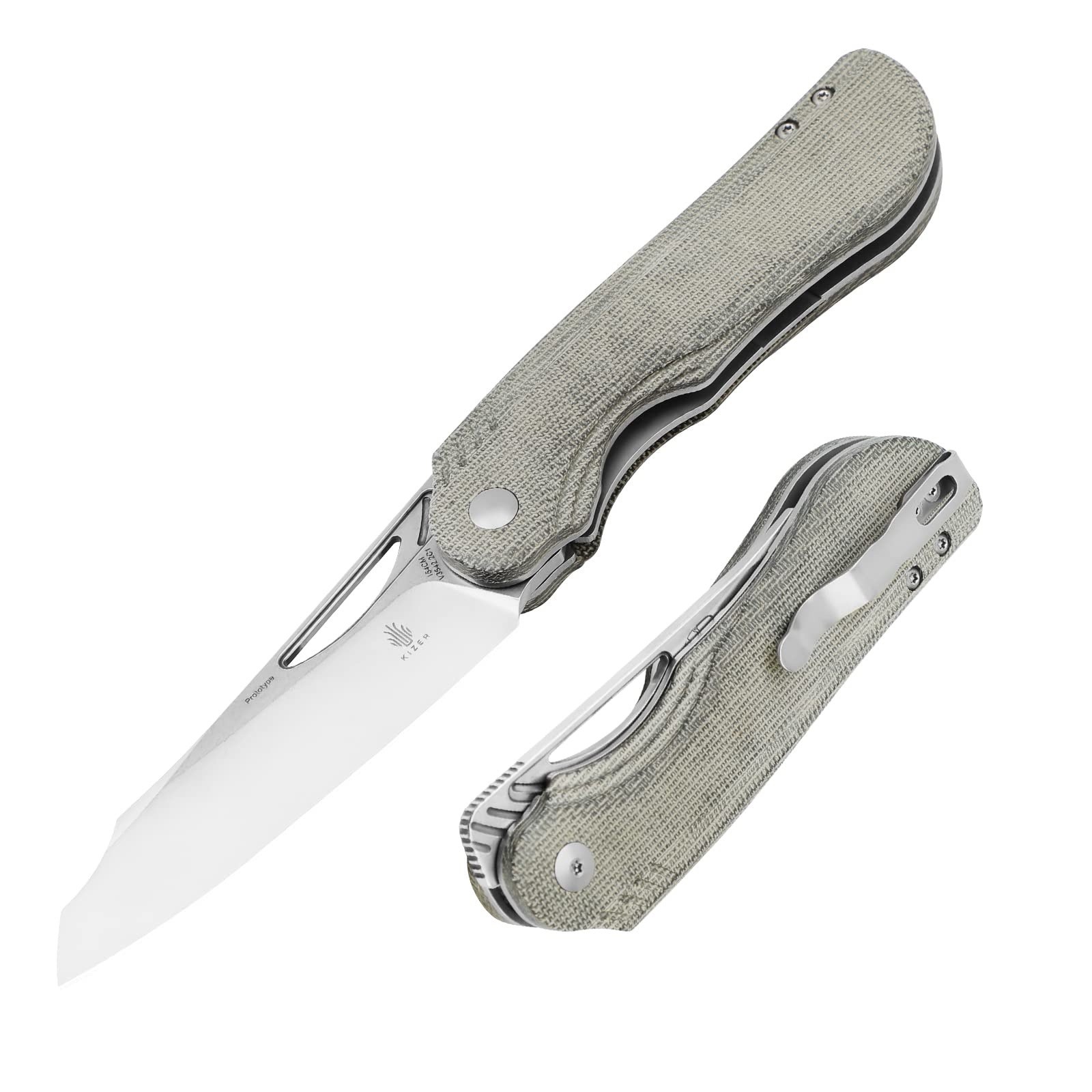 Kizer Kobold 2.0 Liner Lock Knife Green Micarta (3.66 Kizer Kobold 2.0 Liner Lock Knife Green Micarta (3.66