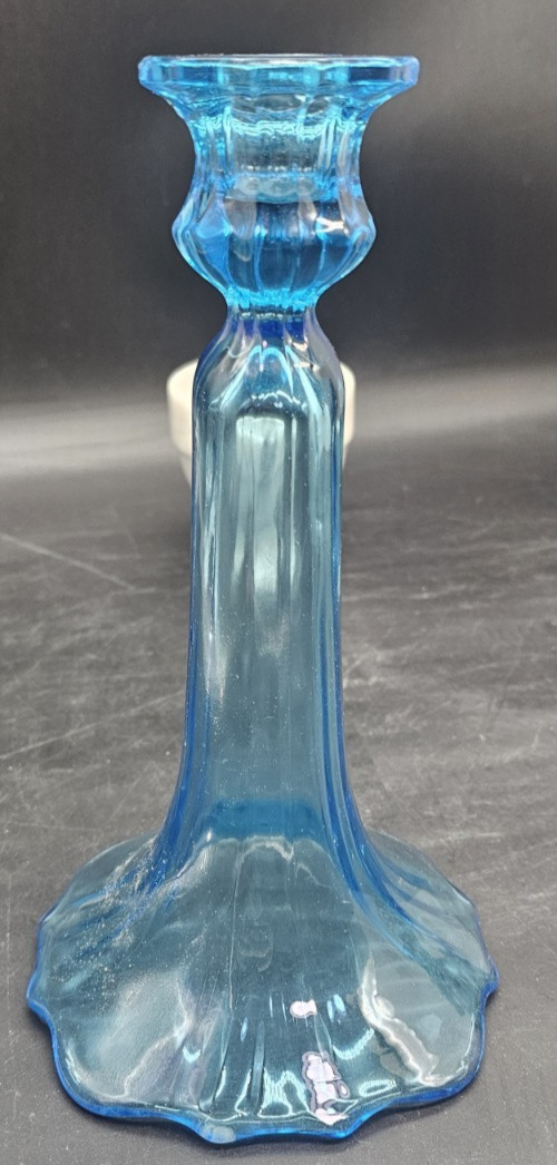 Tiffin Glass / U.S. Glass Blue  #310 Candleholders circa 1910-1930s