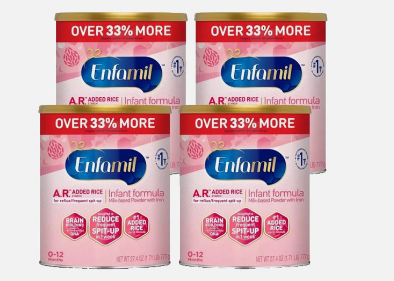 4 Enfamil A.R. Infant Formula 27.4 oz X 4 Cans Powder EXP 8/01/2027 BIG CANS