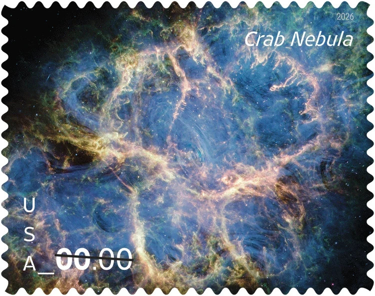 US Stamps 2026 SC#6056 - Crab Nebula Priority Mail Stamps - Single Stamp - MNH US Stamps 2026 SC#6056 - Crab Nebula Priority Mail Stamps - Single Stamp - MNH
