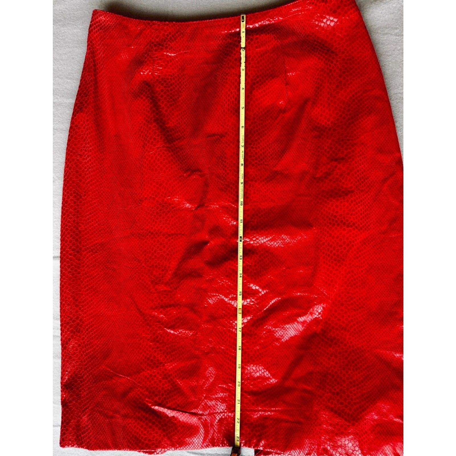 Vintage Pelle Studio by Wilsons Snakeskin Embossed Leather Skirt in Cherry Red 8 Vintage Pelle Studio by Wilsons Snakeskin Embossed Leather Skirt in Cherry Red 8