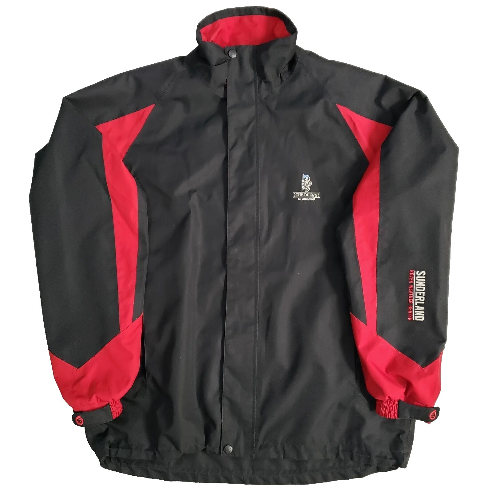 The Duke\'s St. Andrews Golf Jacket Medium Scotland Sunderland Black Red Zip Up