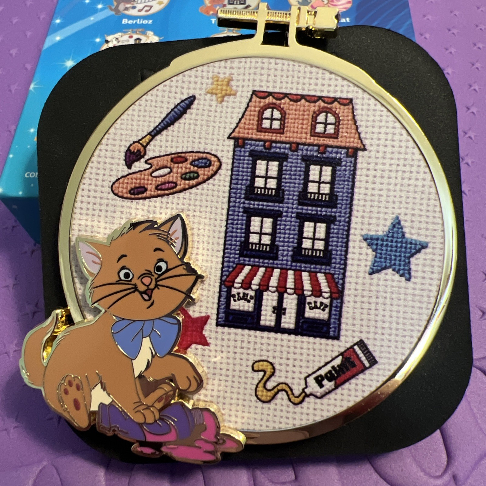 PALM Pink A La Mode Disney Classics Cross Stitch Pin Toulouse Aristocats LE 500 PALM Pink A La Mode Disney Classics Cross Stitch Pin Toulouse Aristocats LE 500