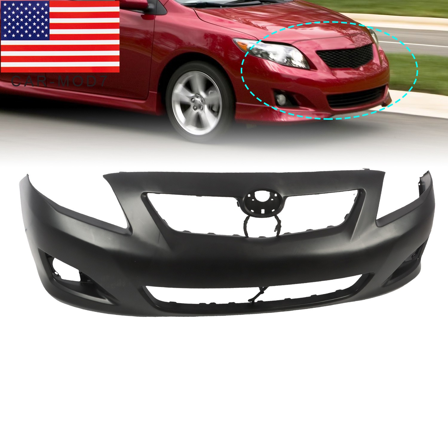 NEW Primered - Front Bumper Fascia for 2009 2010 Toyota Corolla Sedan TO1000343