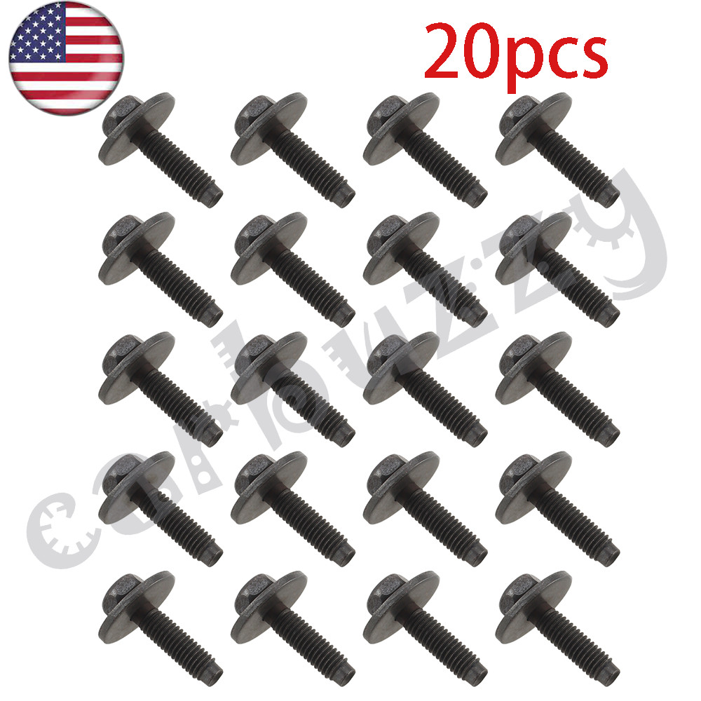 M6-1.0 A2-70  M6x20-25 Stainless Steel Hex Flange Bolts Black Oxide USA