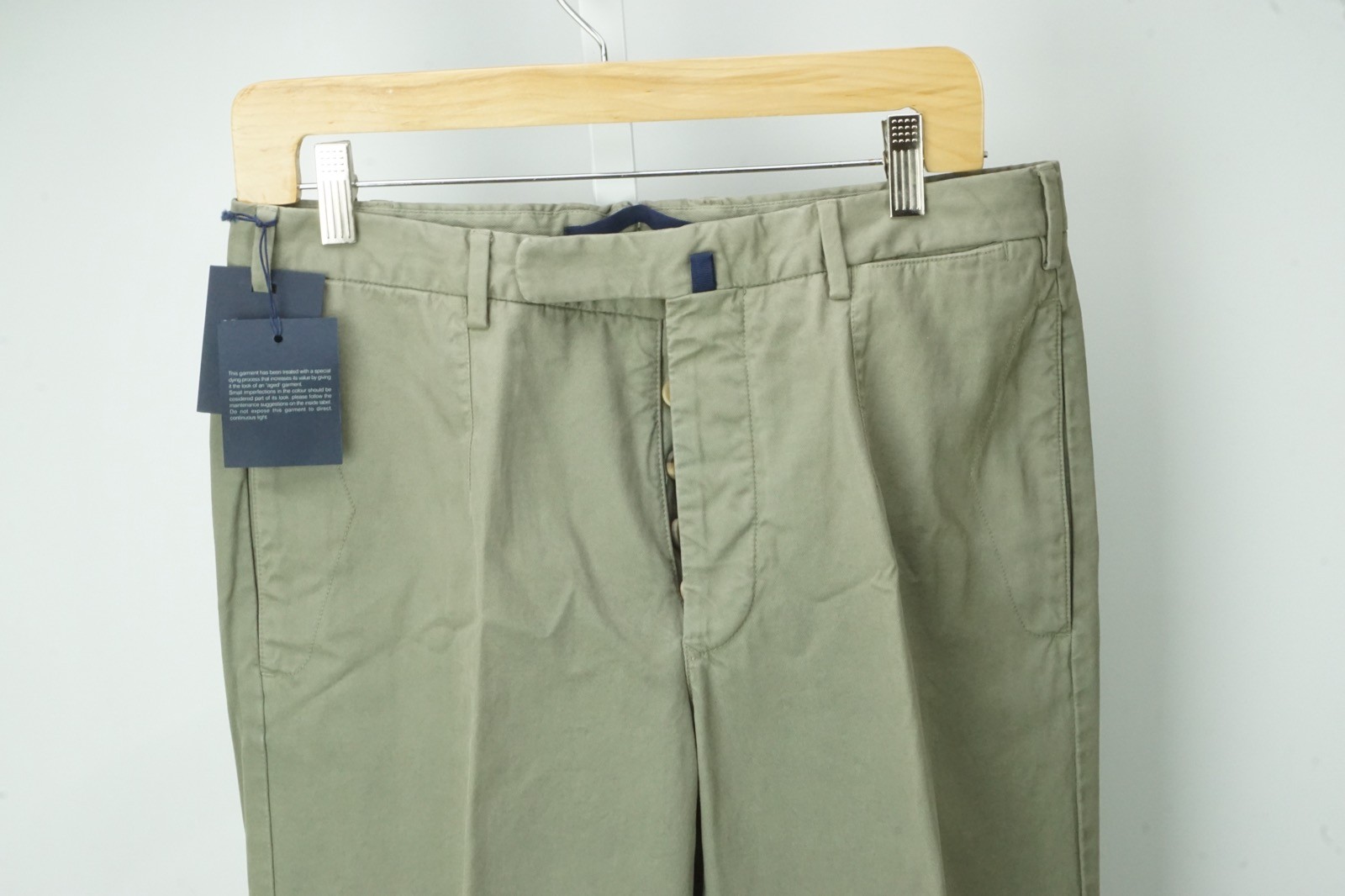 Incotex Taupe Military Green Cotton Chino Pant 48R EU BRAND NEW