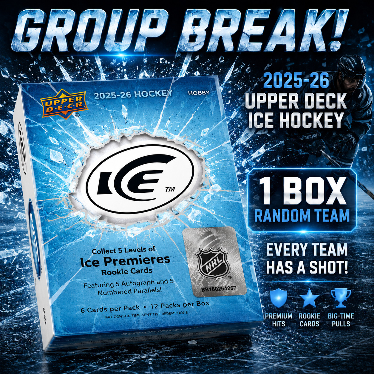 2025/26 Upper Deck ICE Hockey (1) Hobby Box Random GB - 32 SP #002 2025/26 Upper Deck ICE Hockey (1) Hobby Box Random GB - 32 SP #002
