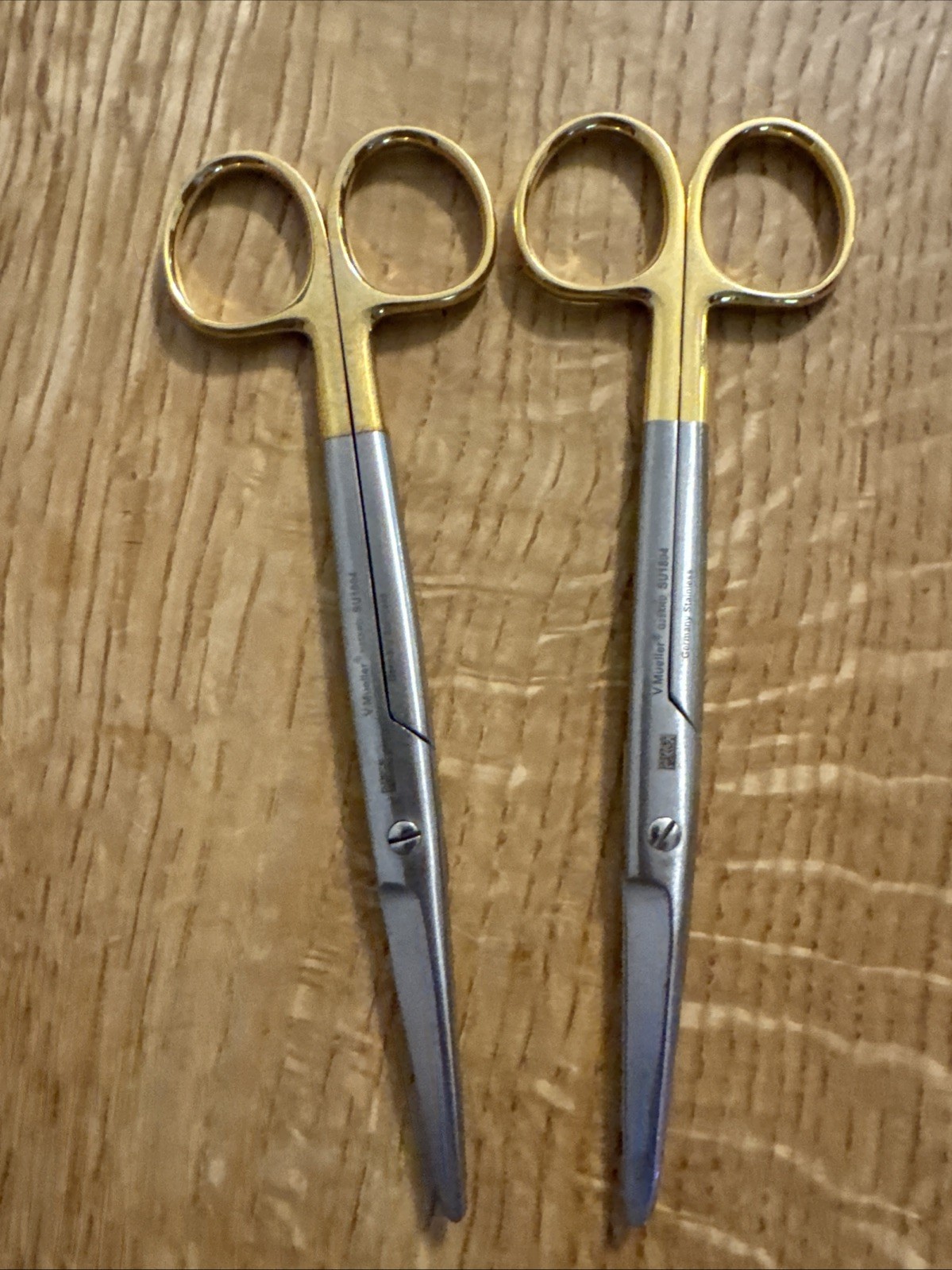 (2) V. Mueller SU1804 Vital Mayo Dissecting Scissors Straight Surgical Stainless