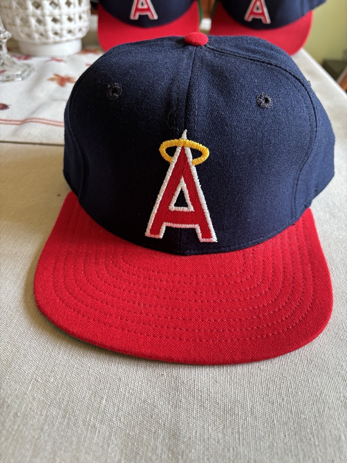 Vtg New Era Anaheim Angels Pro Model Dupont Visor Fitted Cap 7 1/2   Made in USA