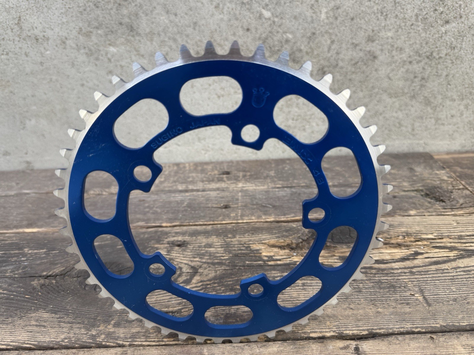 Sugino Crown NOS 48t Blue Chainring Vintage Old School Blue For 3/32 Chain