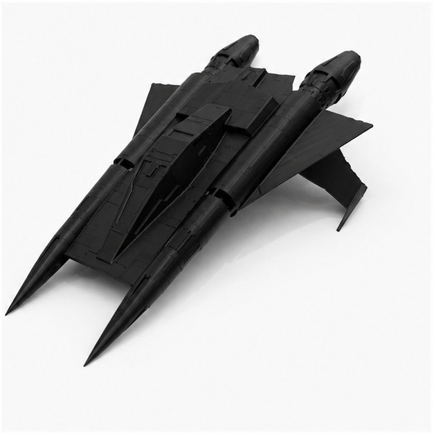 Buck Rogers Starfighter 10in 3D Printed Black Sci-Fi Ship Display Model