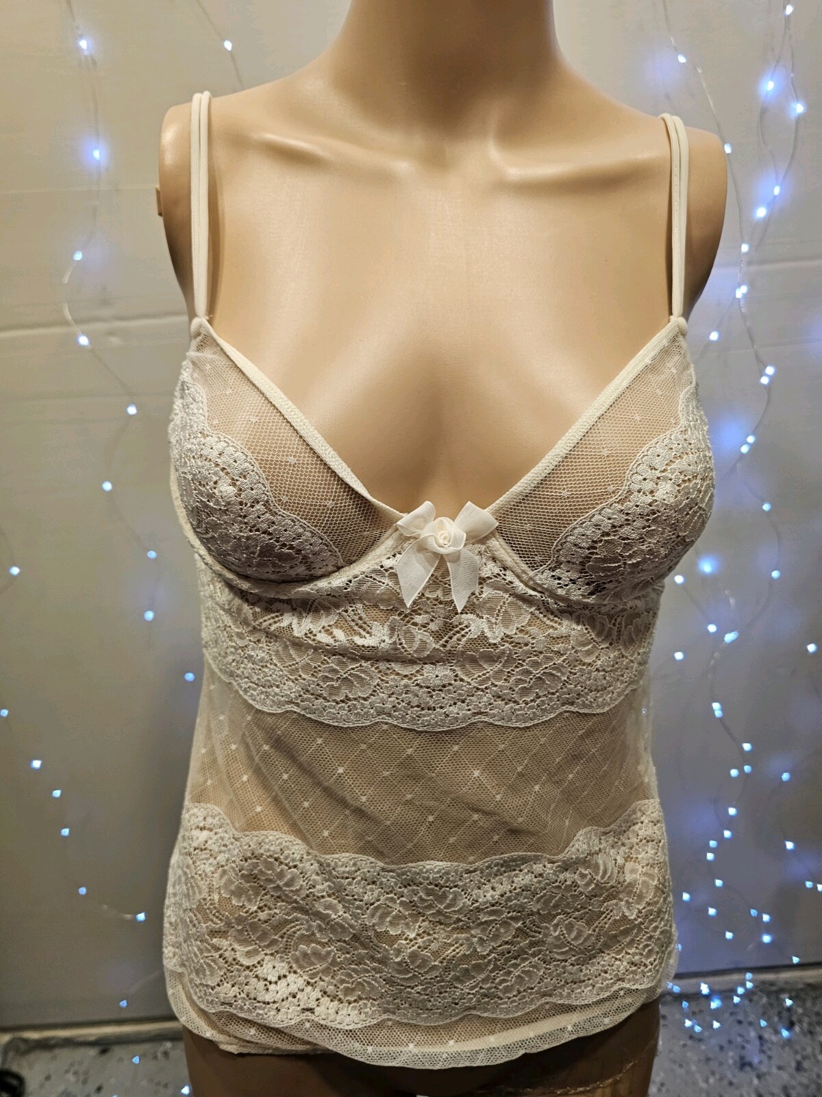  RISK andres sarda  size 34 corset  LACE  UNDERWIRE LINGERIE IVORY