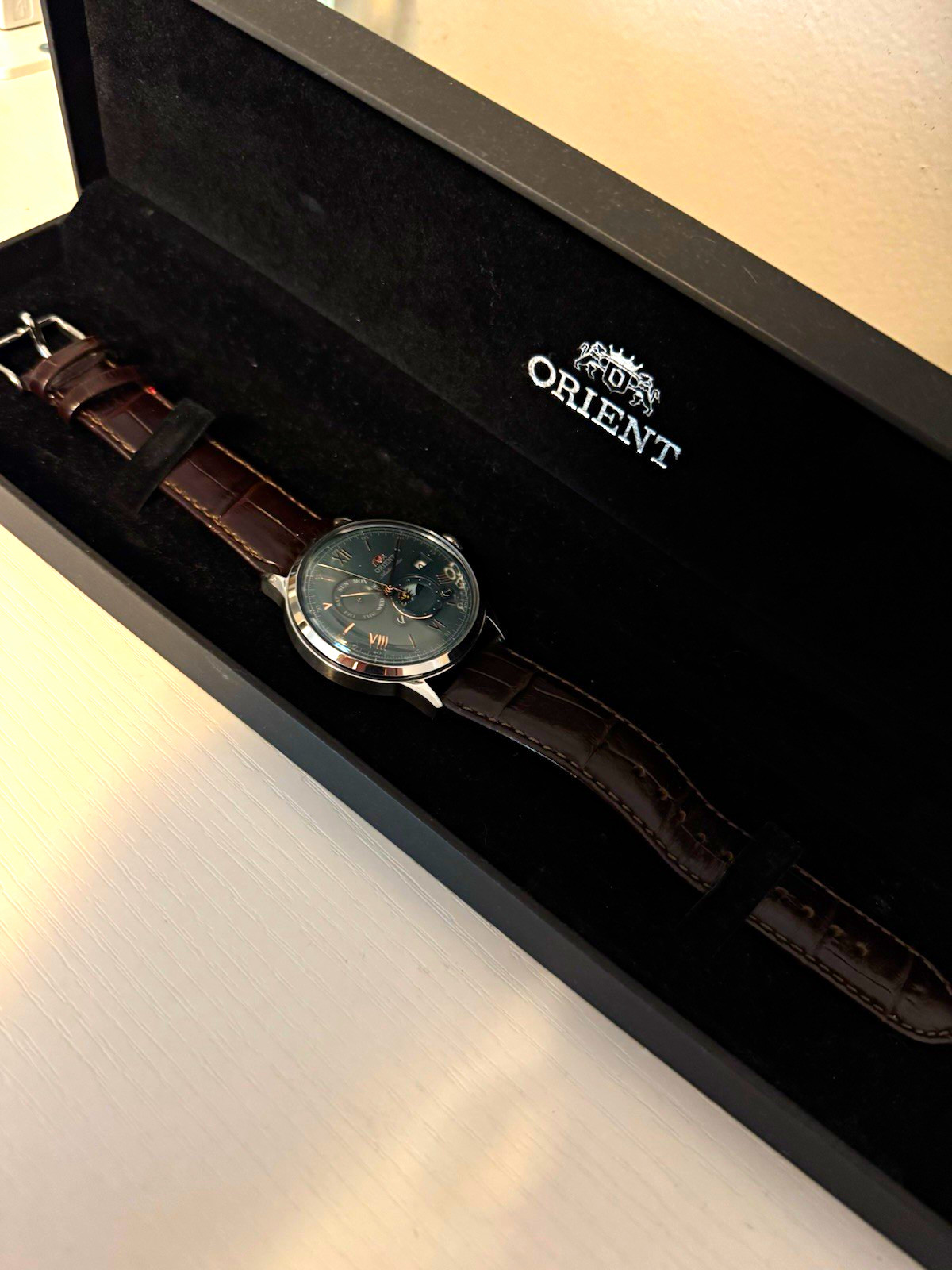 Orient Bambino 9 Sun & Moon Automatic Men\'s Green. W/ Box
