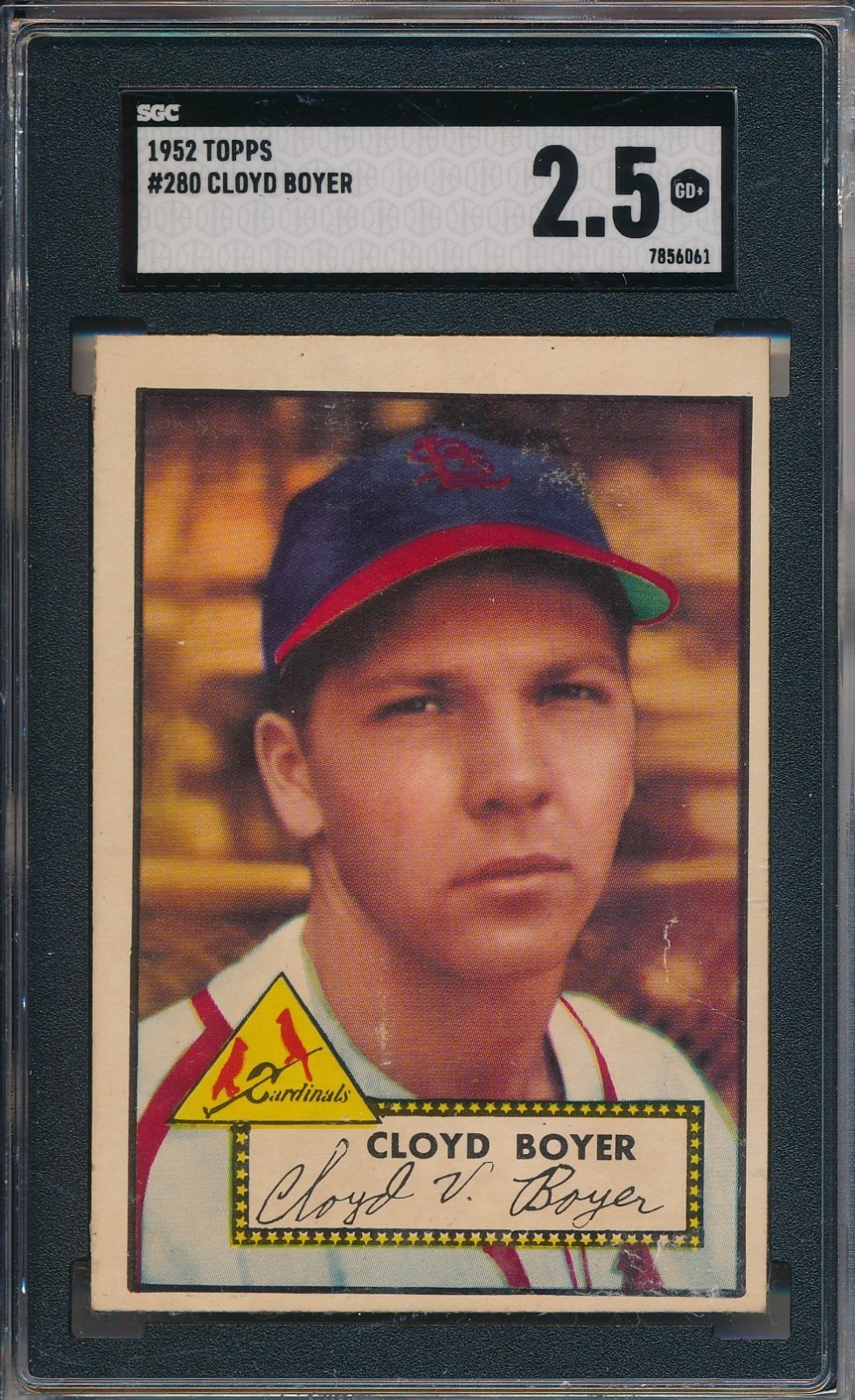 1952 TOPPS #280 CLOYD BOYER - SGC 2.5 GD+ (SVSC) 1952 TOPPS #280 CLOYD BOYER - SGC 2.5 GD+ (SVSC)