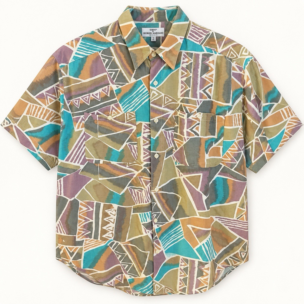 Vintage 80s Guess Georges Marciano Shirt Mens M/L Southwest Abstract USA Made