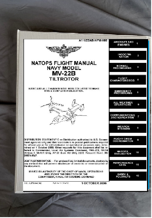 Boeing V22 Osprey aircraft Operating flight manual manual printed & binder