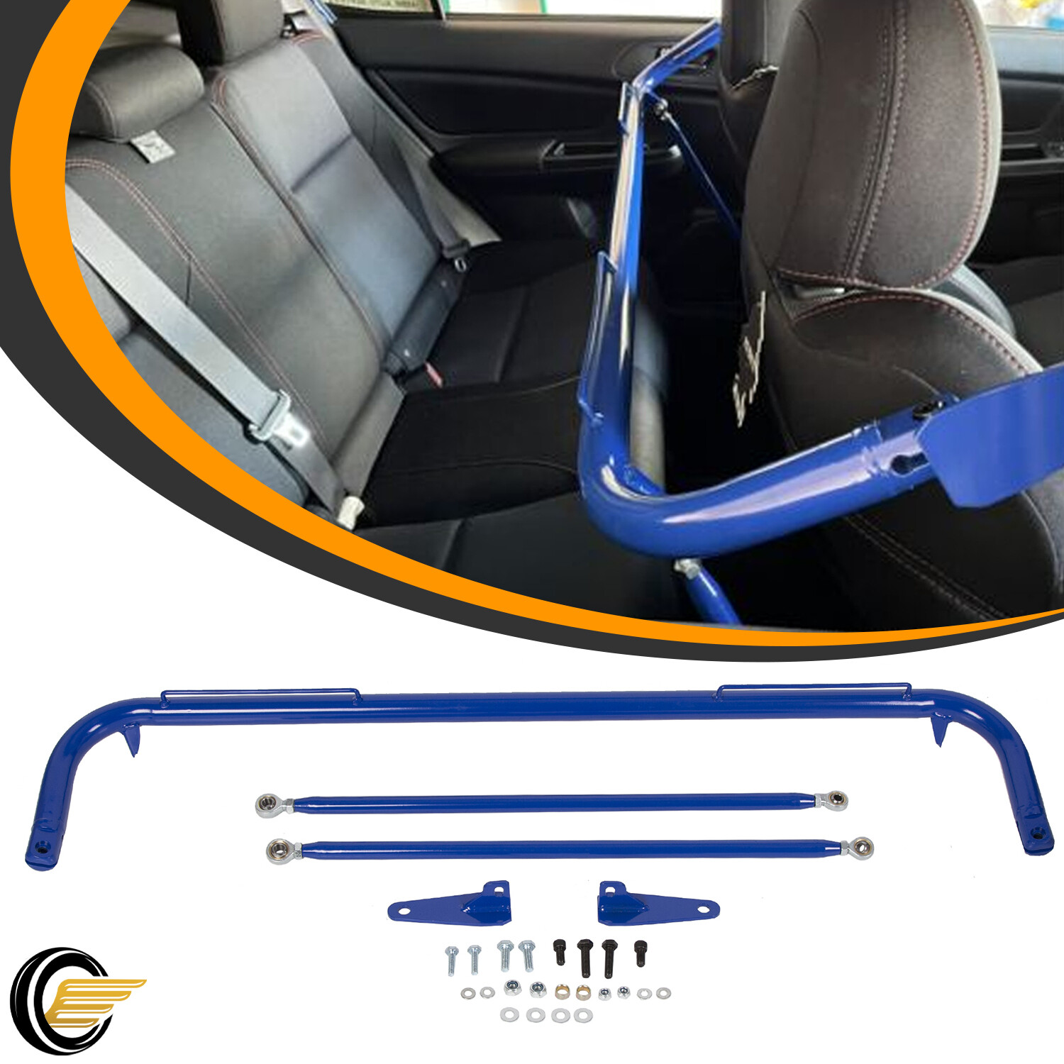Universal 49\'\' Racing Safety Seat Belt Chassis Roll Harness Bar  Across Tie Rod