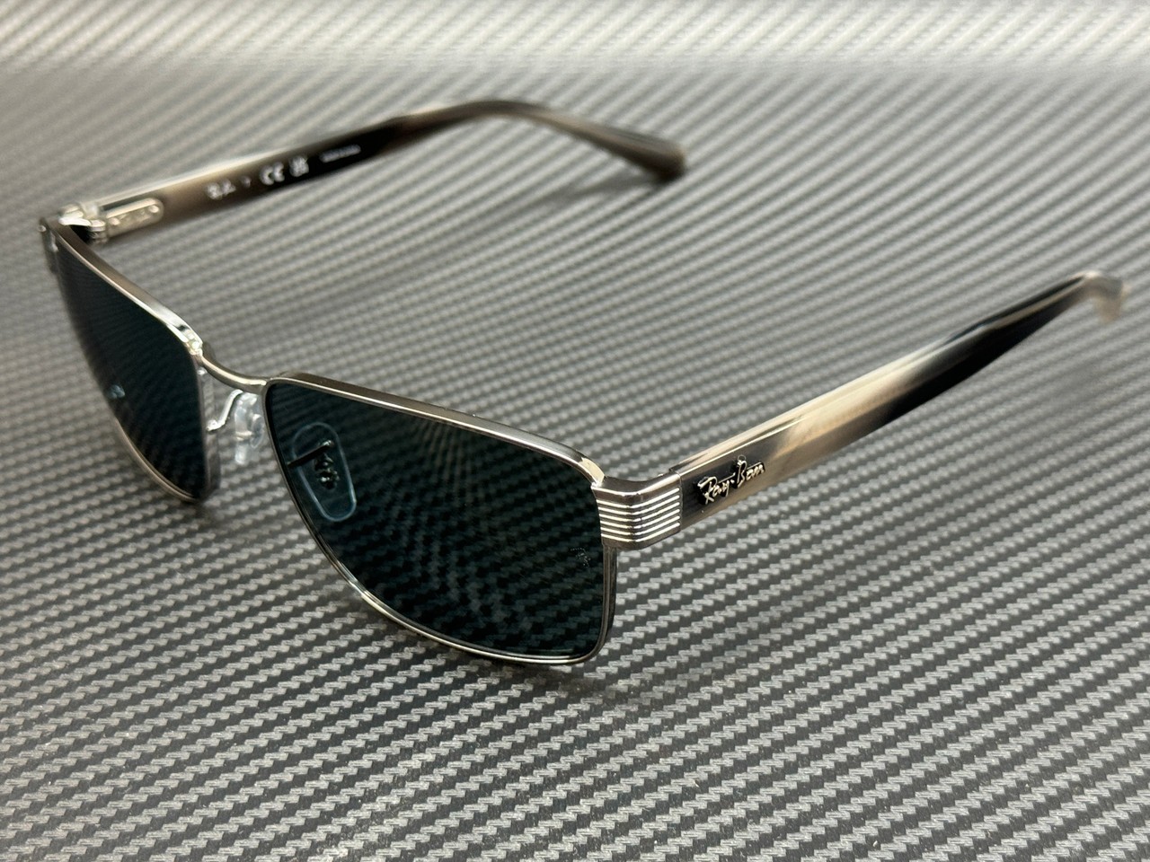 RAY BAN RB3750 004 R5 Gunmetal Blue Men\'s 62 mm Sunglasses