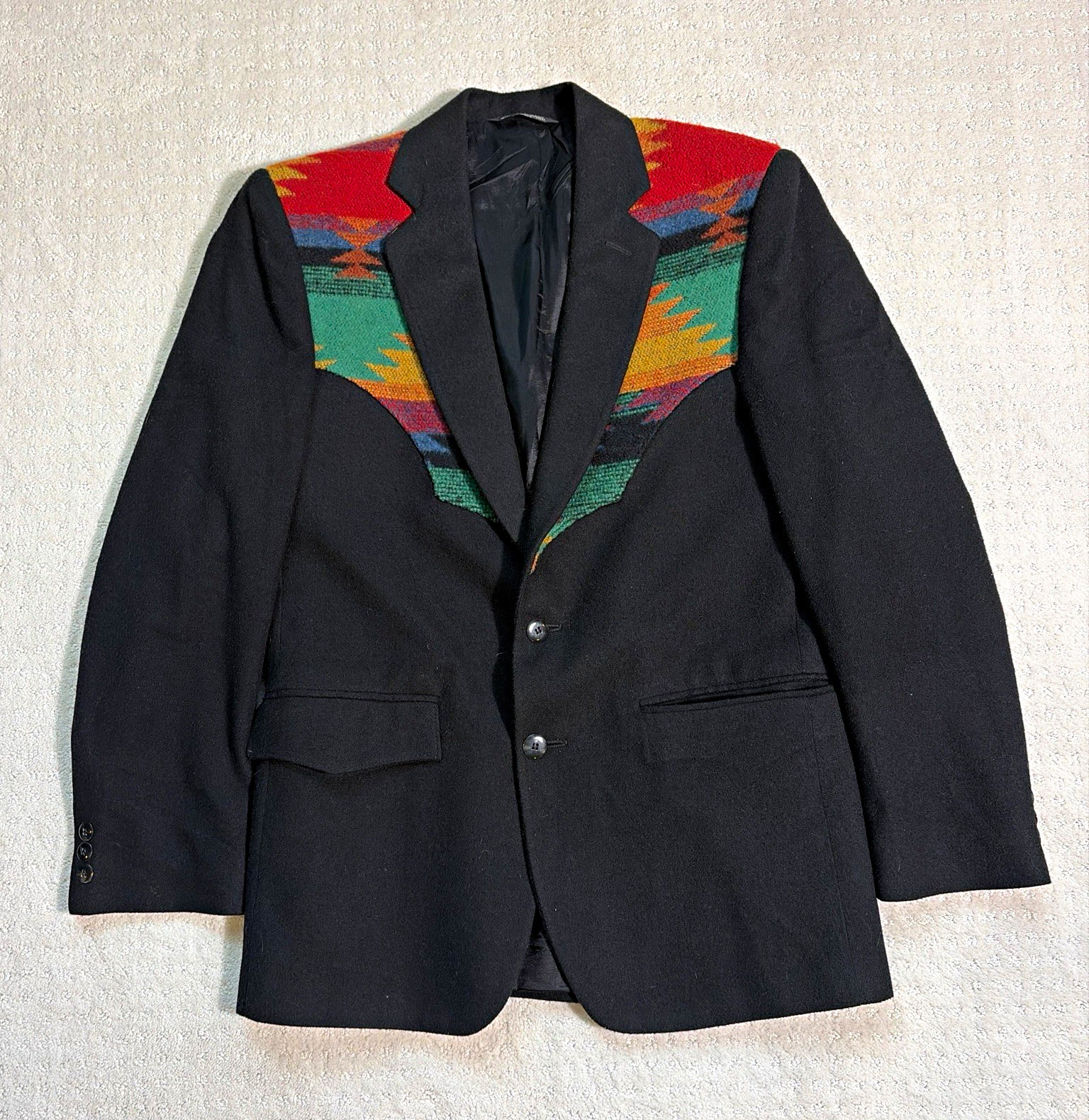 Vintage Silverado Aztec Wool Blazer Mens 40R Southwestern Western Sport Coat USA Vintage Silverado Aztec Wool Blazer Mens 40R Southwestern Western Sport Coat USA