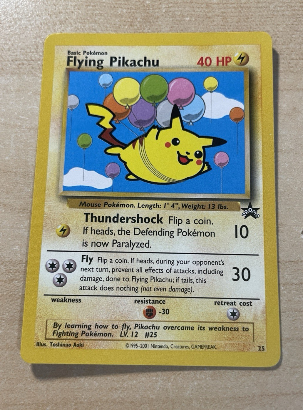 Damaged - Flying Pikachu 25/53 Wotc Promo Regular (Cut on both sides) Damaged - Flying Pikachu 25/53 Wotc Promo Regular (Cut on both sides)