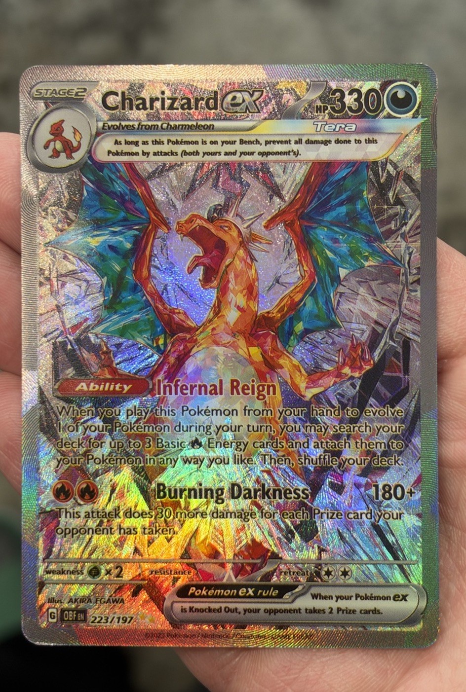 Charizard ex 223/197 Obsidian Flames Holo Textured *Fan Art*