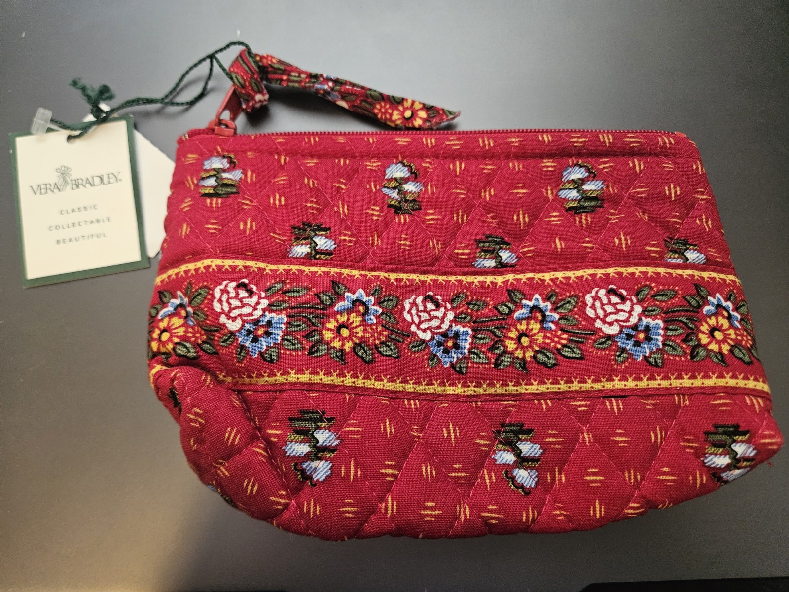 NWT Vera Bradley Small Cosmetics Bag - Provincial Red Print