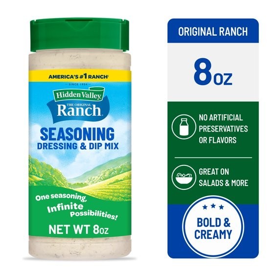 Hidden Valley Original Ranch Seasoning Dressing & Dip Mix, 8 oz