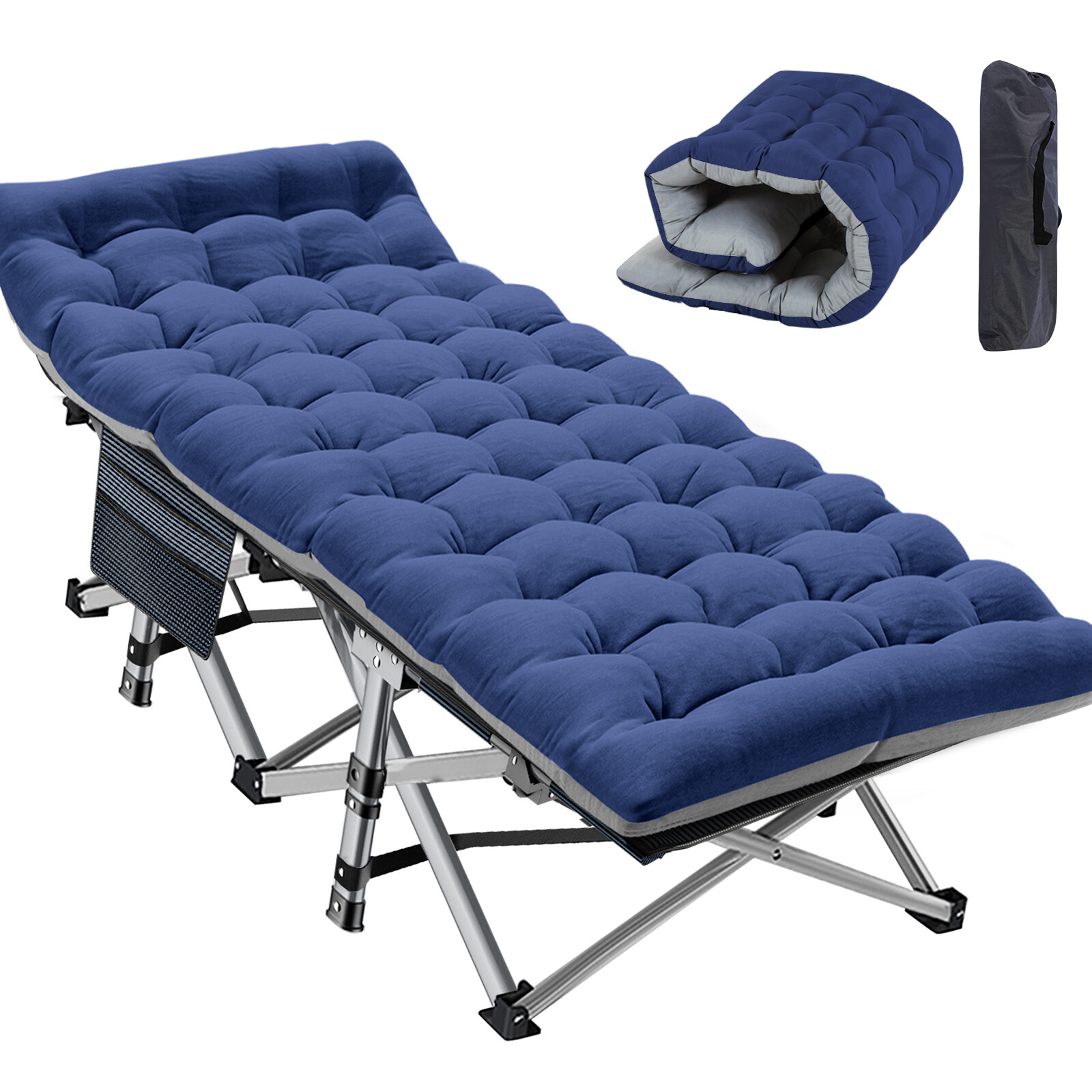 NAIZEA Folding Camping Cot Bed Oversized XXL / Standard Bed Cots With Mattress