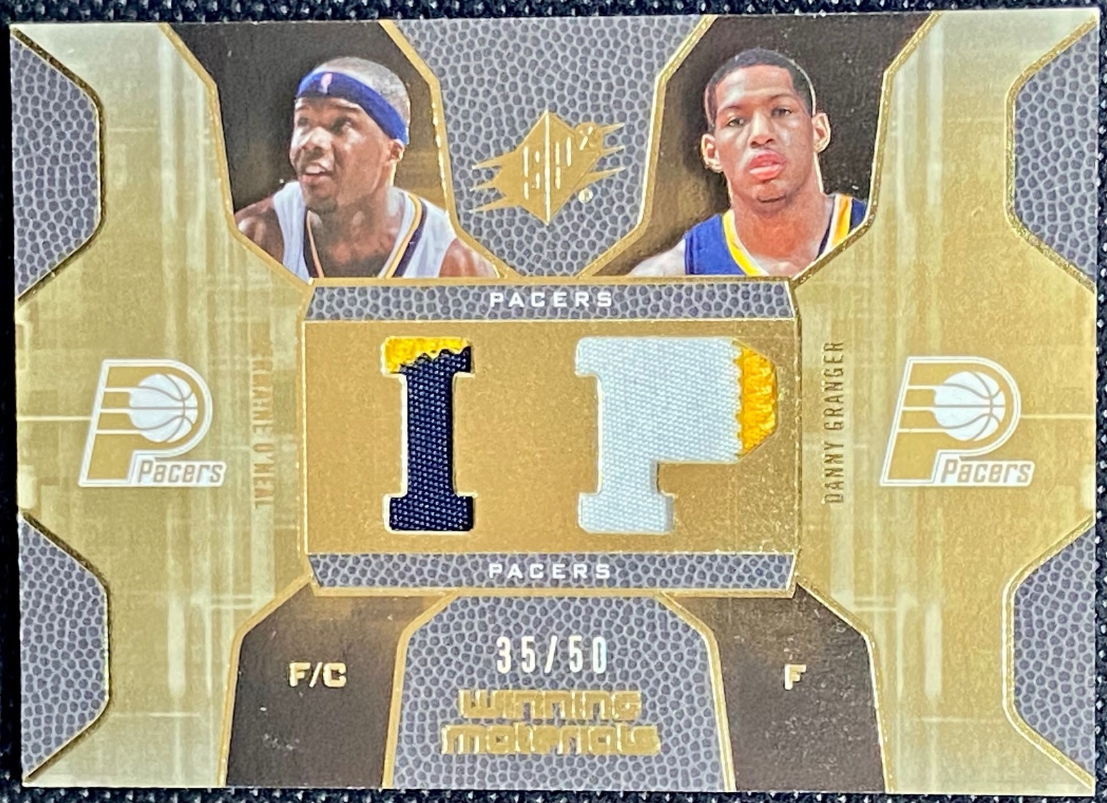 2007-08 SPx Winning Materials Patches Jermaine O\'Neal Danny Granger #d /50 2007-08 SPx Winning Materials Patches Jermaine O\'Neal Danny Granger #d /50