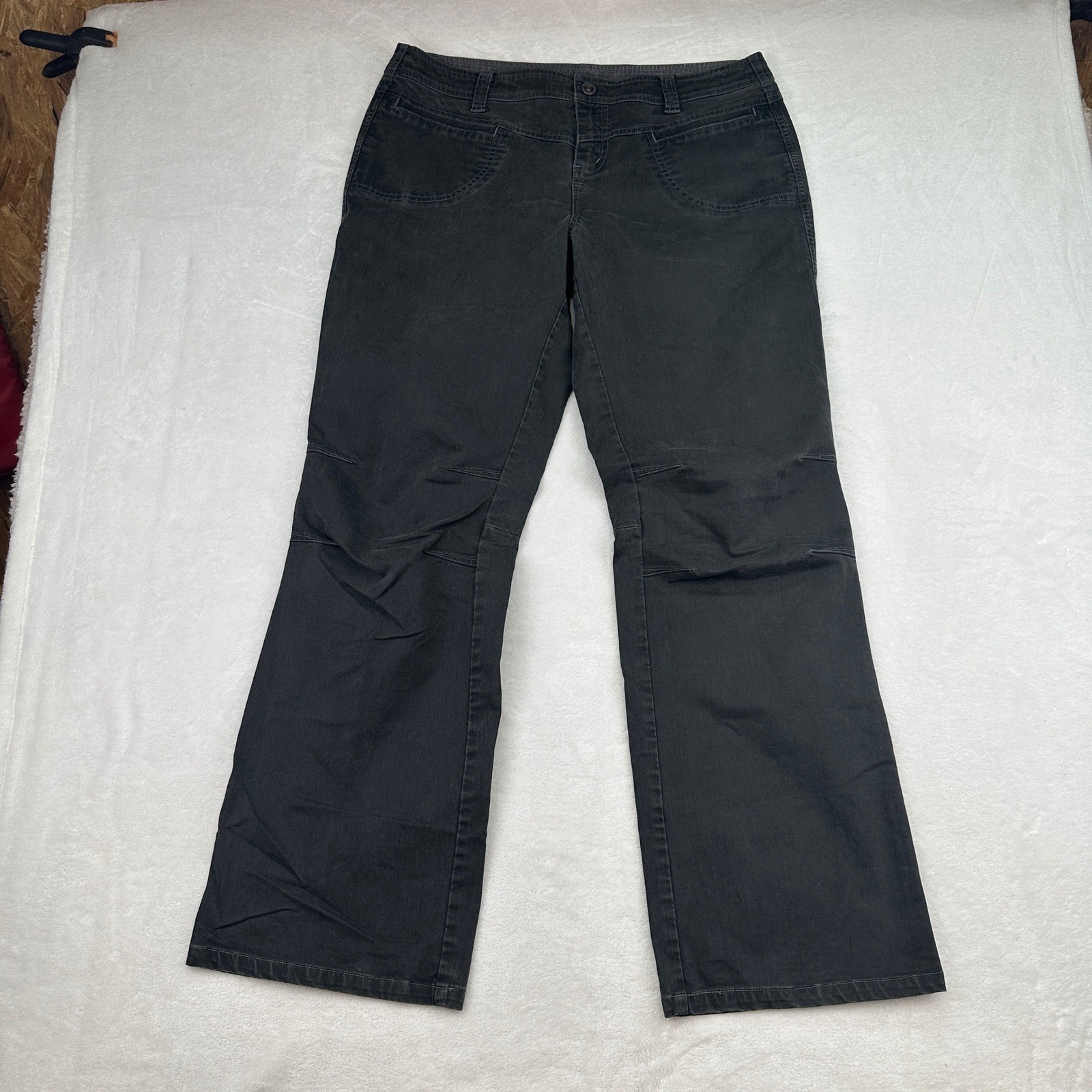 KÜHL Kuhl Wmn 14 Black Utility Pants double knee Cargo Hiking Outdoor Trousers